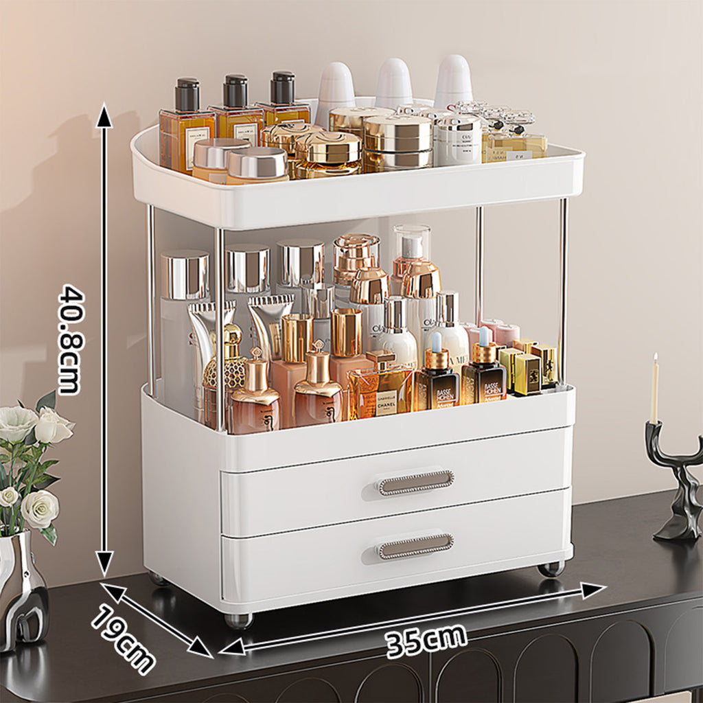 2 Drawers Makeup Organizer - 4 Tier Bathroom Organizers And Storage